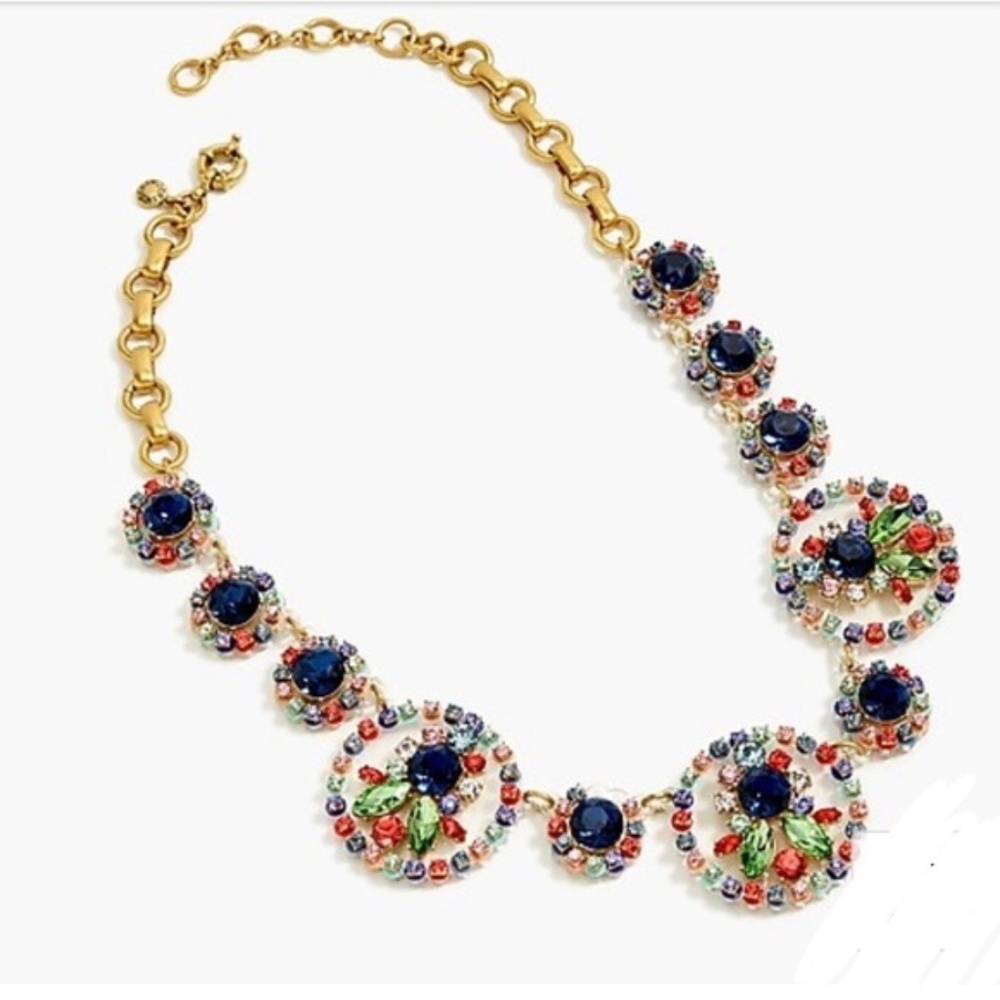 J. Crew Multi Color Crystal Statement Necklace